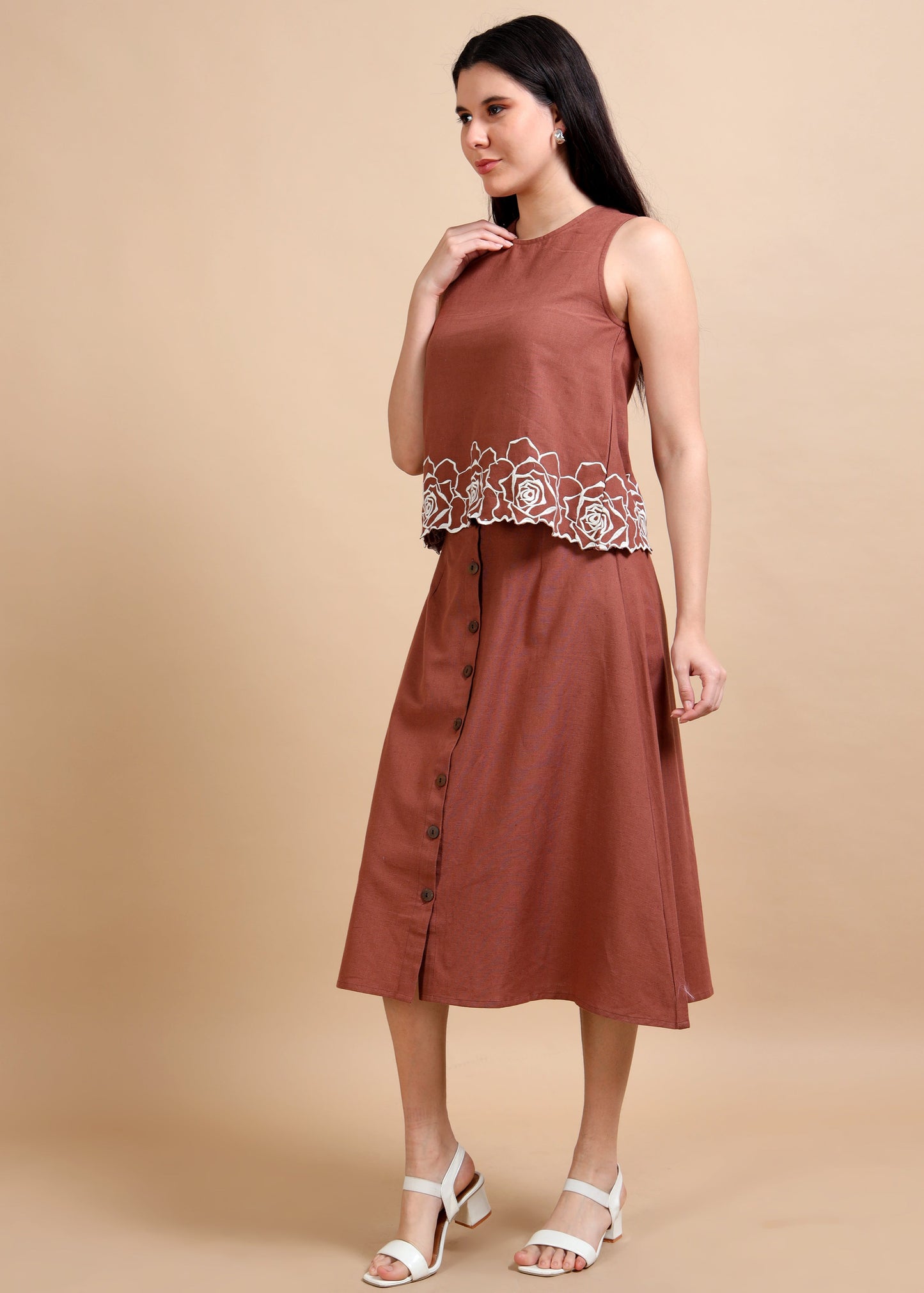 Mocha Mousse Skirt Coord Set