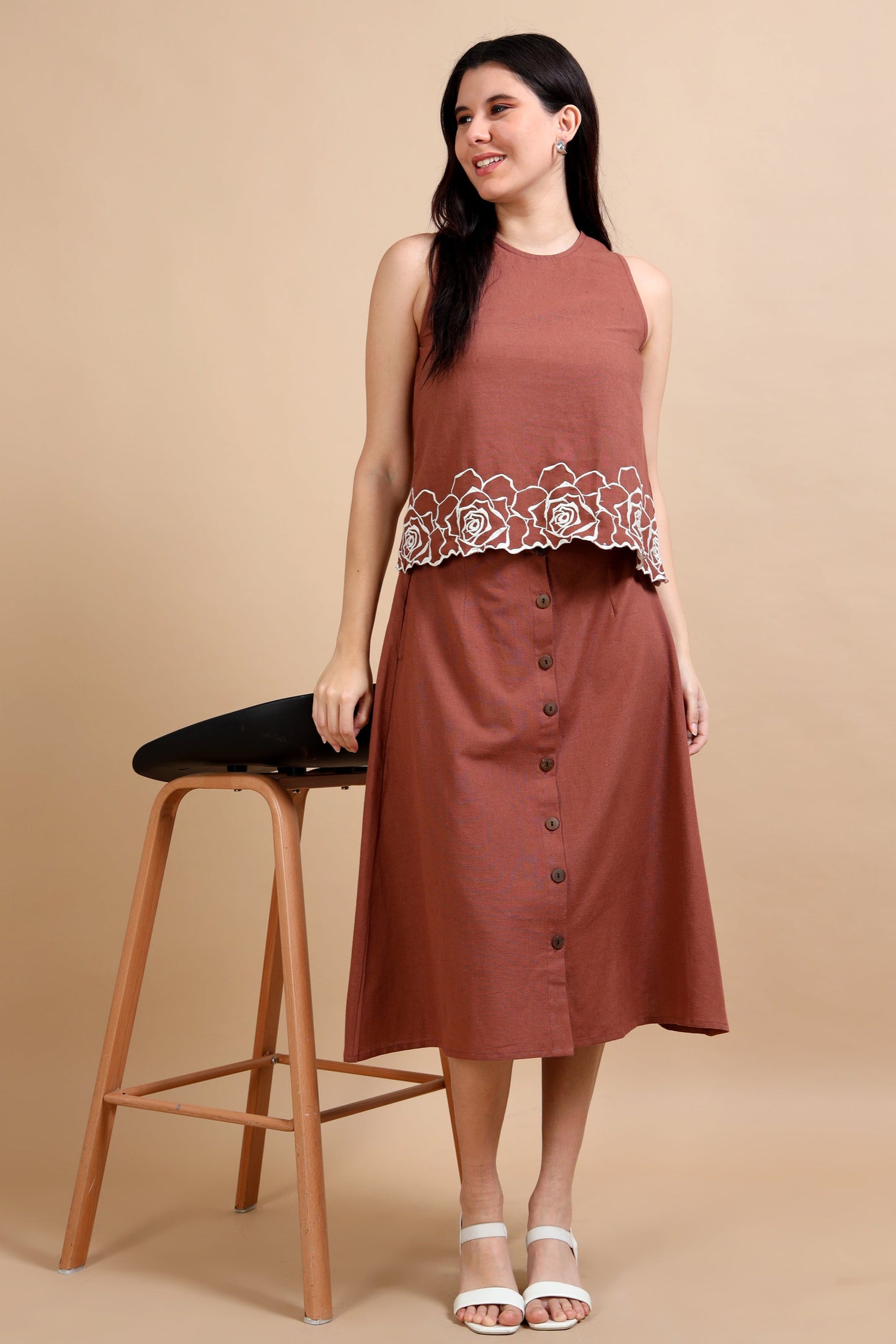 Mocha Mousse Skirt Coord Set