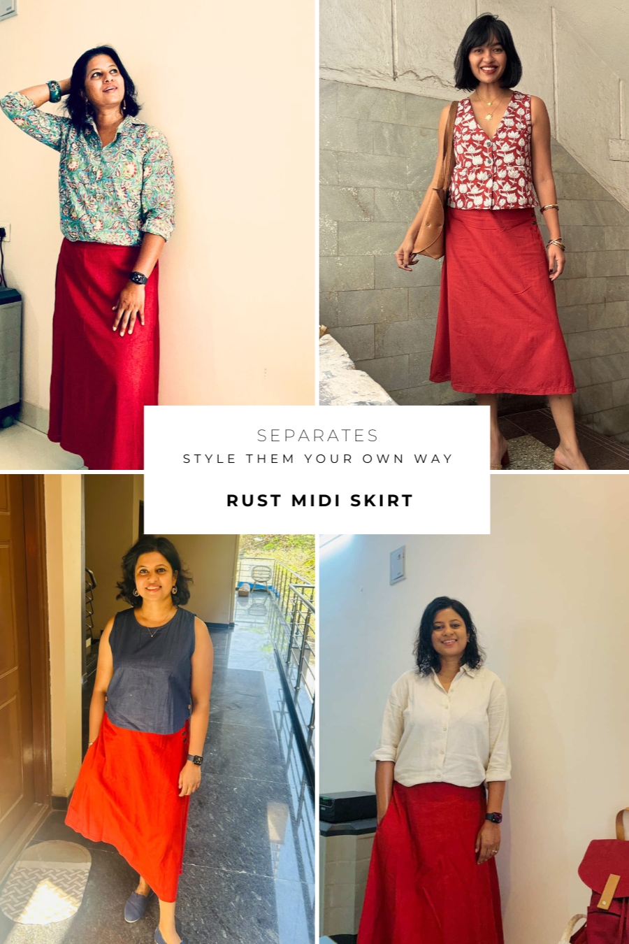 Rust Midi Skirt