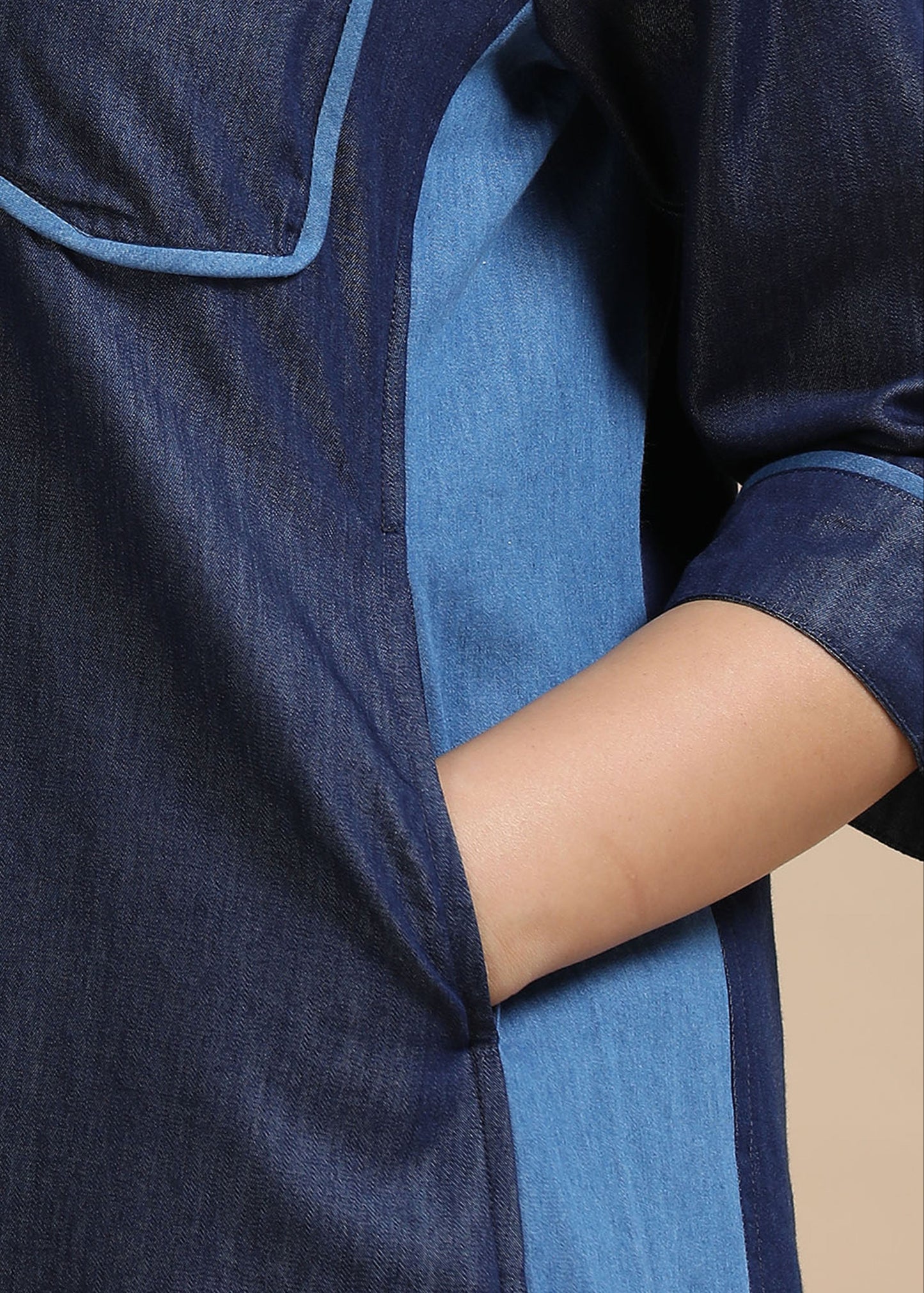 Shirt Style Collared Denim Dress
