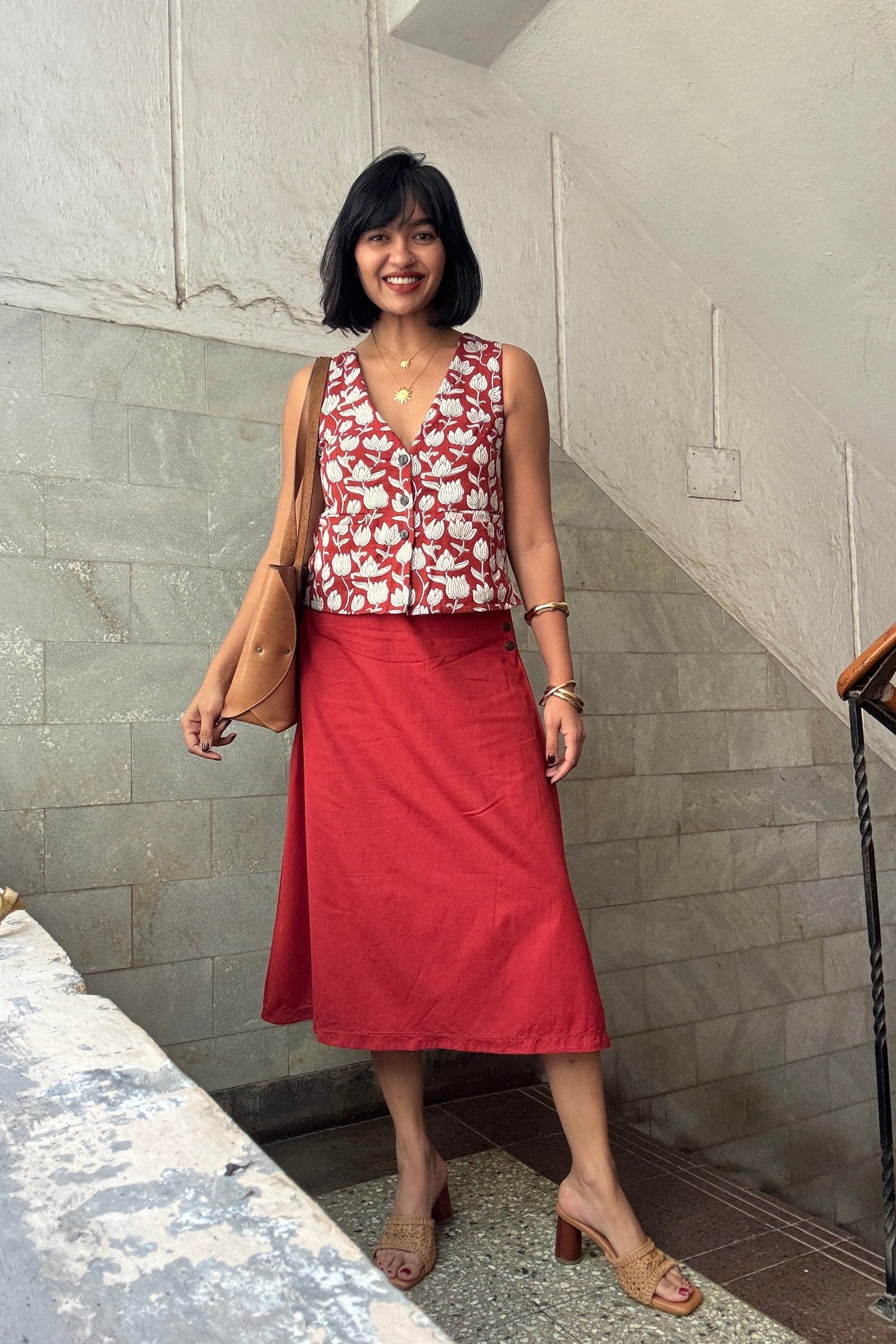 Rust Midi Skirt