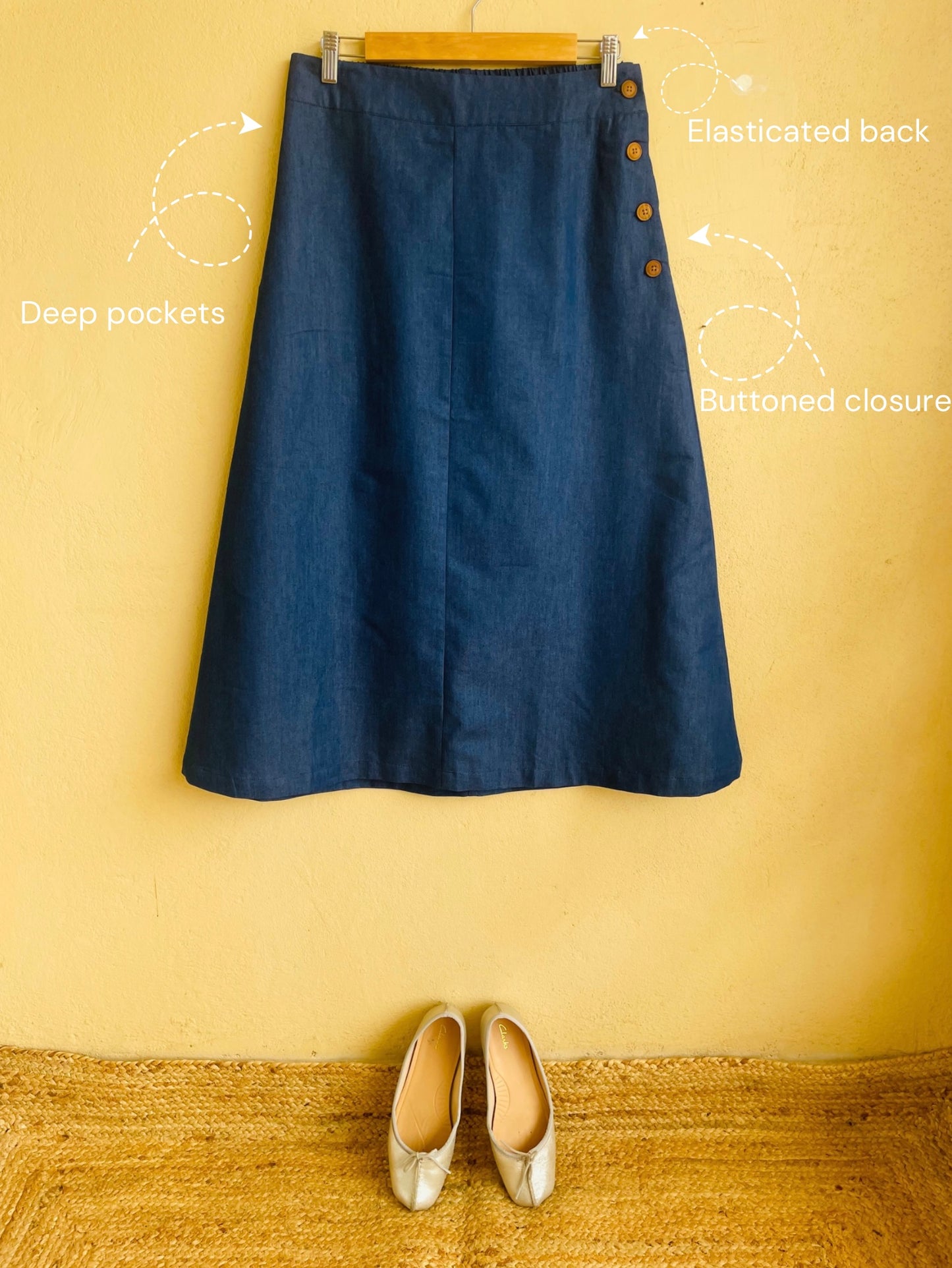 Denim Dream Buttoned Skirt