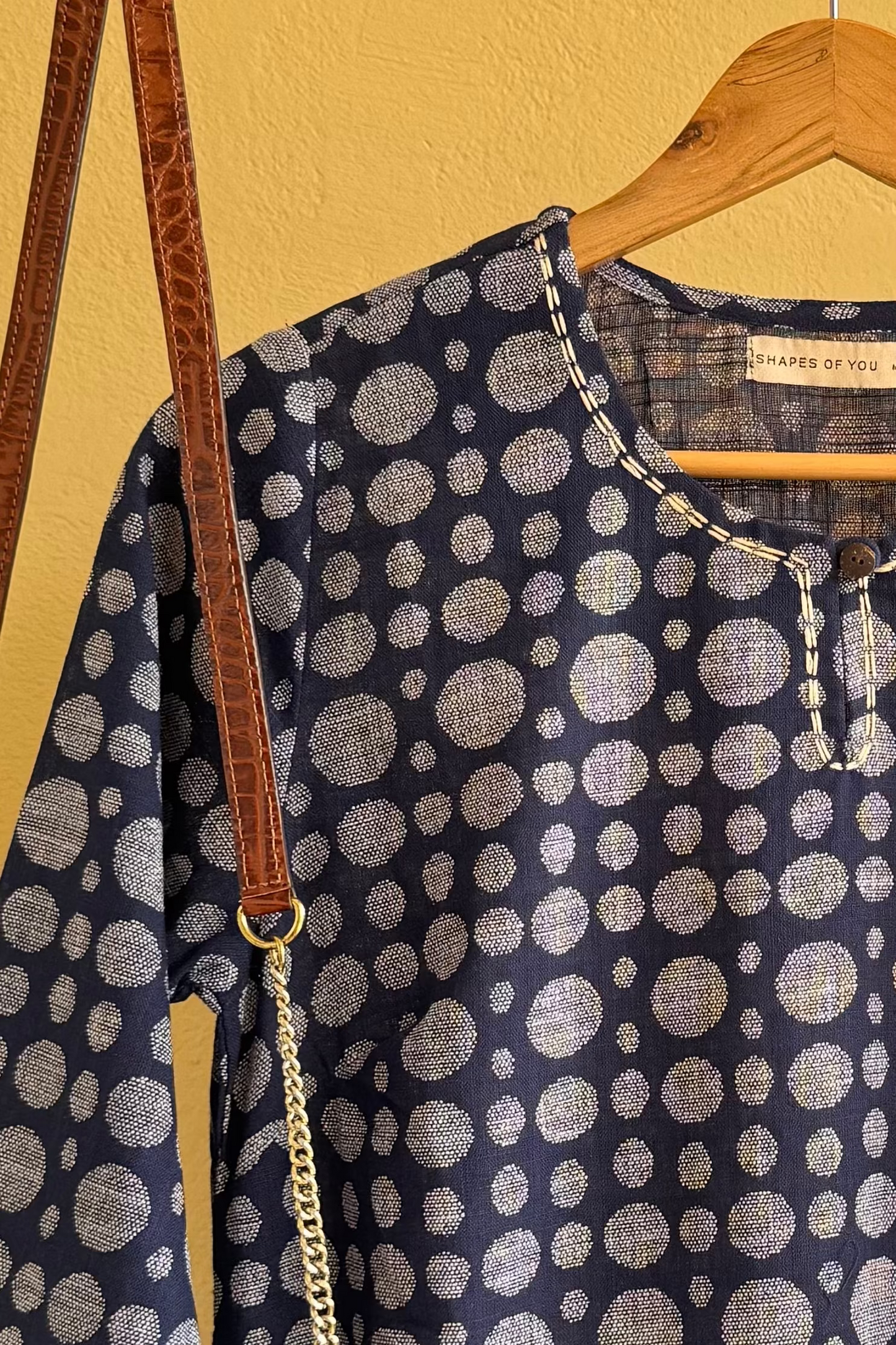 Indigo Dot Printed Kurta Set – Cotton Slub