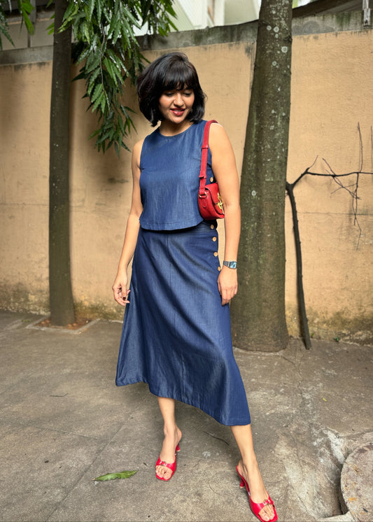 Denim Dream Buttoned Skirt